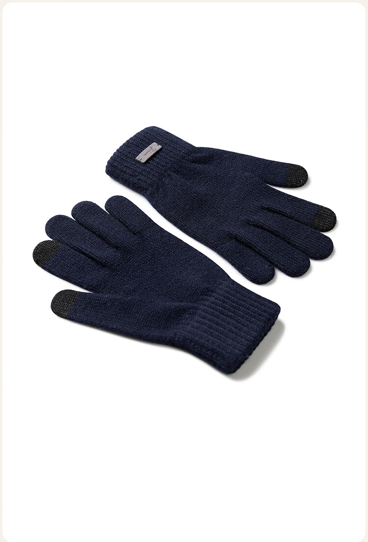 JIUMU Wool Thermal Gloves for Men, Winter Thickened Cold-Proof Touchscreen Compatible Knitted Woolen Gloves 15