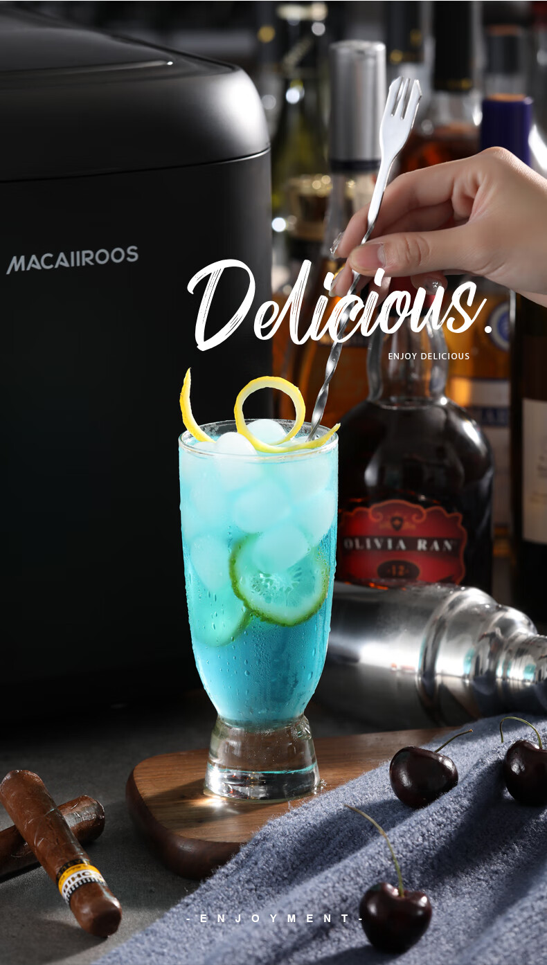 Macaiiroos Ice Maker, Home Mini Automatic Bullet Ice Machine for Dormitory, Smoothie, Cocktail, Milk Tea Shop, Street Vending, Ice Bar, Round Ice Cube Maker 11