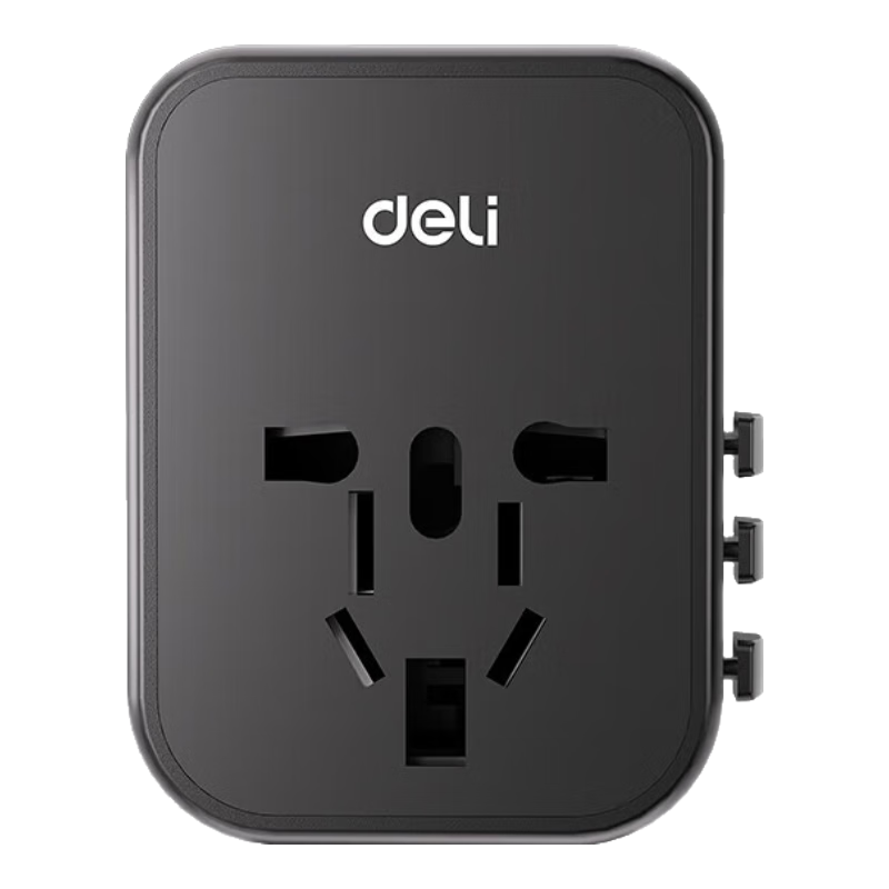 Deli 17W Fast Charging Global Travel Adapter for Multiple Countries, Study Abroad Converter/Adapter Plug for UK, US, Australia Standards And Japan Compatible / 1 to 1 Set + 2A1C LU5032