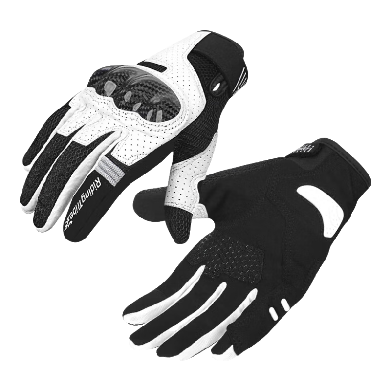 RidingTribe Motorcycle Riding Gloves Summer Carbon Fiber Protective Shell Touchscreen Unisex Four-Season Anti-Slip Crash-Resistant Gloves