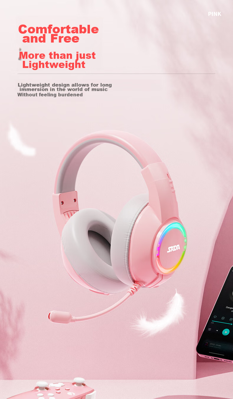 Saida Computer Headset, Over-Ear USB Gaming Headphones with Microphone for Laptop And Desktop, E-Sports Gaming Headset for Internet Cafes, with Volume Control And Active Noise Cancellation H-01 6