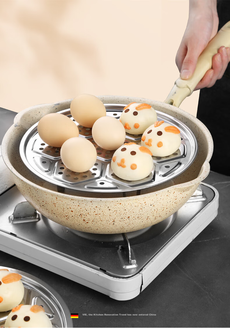 Newair Stainless Steel Steamer Rack, Household Steamer Pot, Wok Steaming Tray, Double Boiler Steaming Rack, Thickened Plate Steaming Stand 14