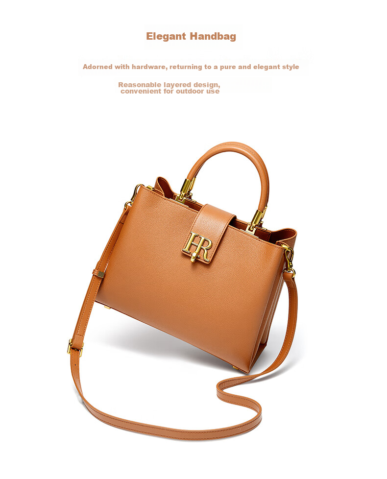 HR Handbag, Women's Bag, Meilade Top-Grain Leather Tote Bag, Work Commute Crossbody Bag, Birthday Gift for Wome 6
