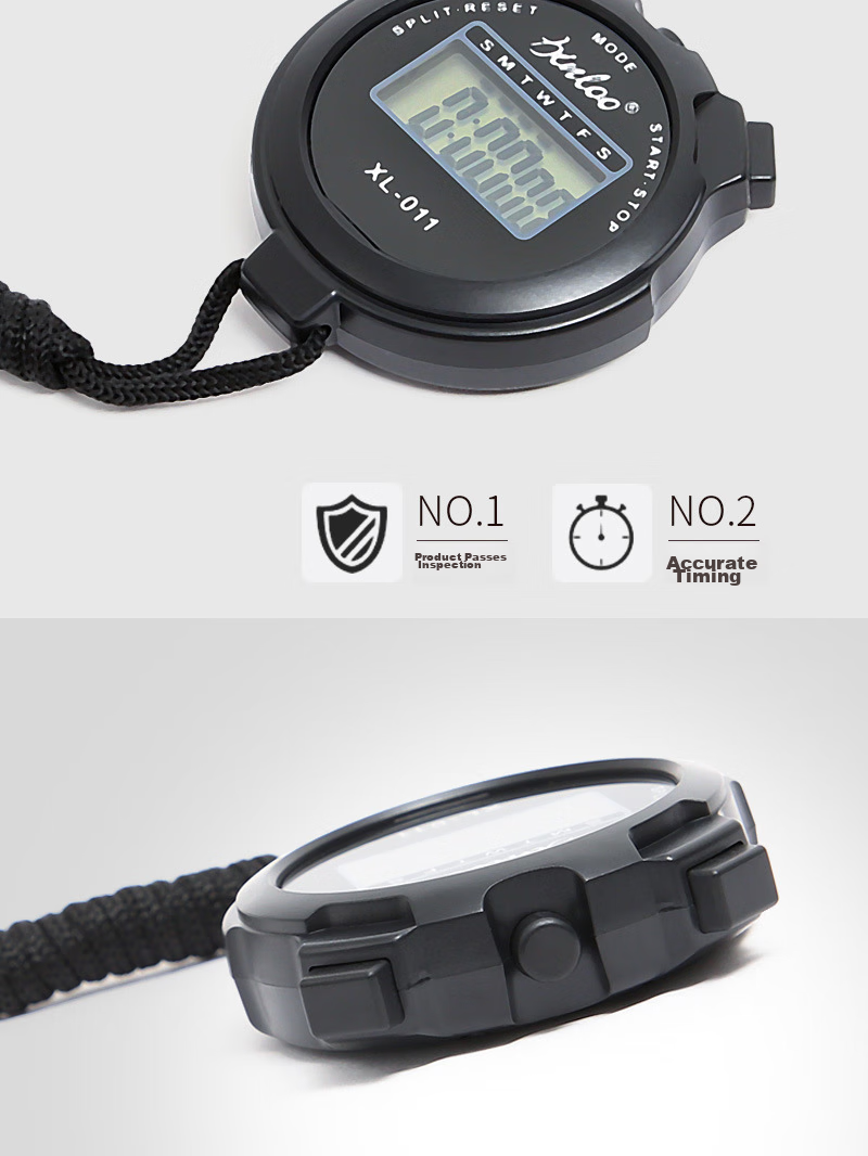 GEDUN Stopwatch Timer Electronic Timer Silent Single Row 2-Channel Student Alarm Clock for Running, Sports, Fitness, Swimming 4