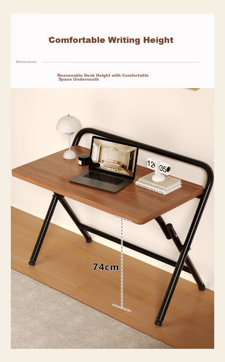 Jingcai Folding Table, Computer Desk, Simple Study Desk, Office Table JDZ10 Walnut 60*38cm Single Layer 5