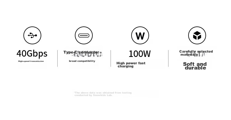 Snowkids USB4.0 Thunderbolt 4 Data Cable, 8K HD Dual-Head TypeC Male to Female, High-Speed 40Gbps, Suitable for Apple 15~17 Series Phones, Hard Drive Enclosures, Computers, Full-Function Cable 2