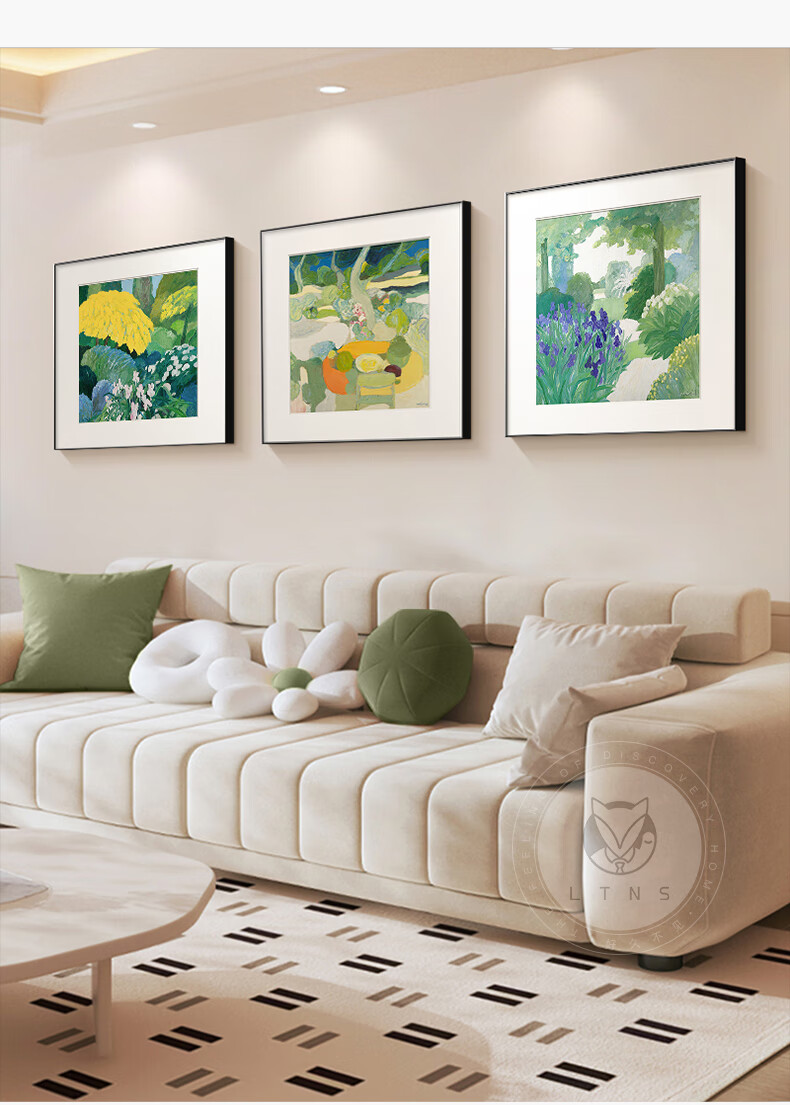 Long Time No See Nordic Style Living Room Decorative Painting Fresh Floral Dining Room Wall Art Square Small Cozy Bedroom Headboard Mural 4