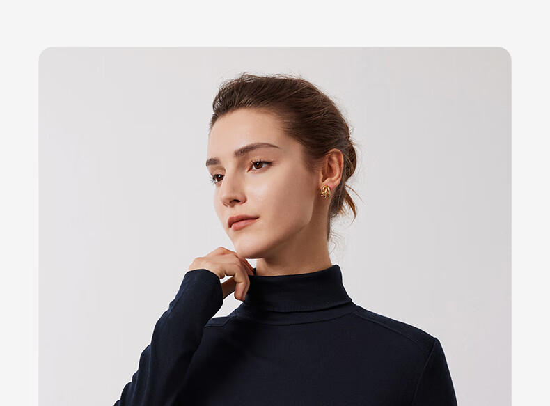 Navigare Women's Turtleneck Slim-Fit Base Layer, High-Elastic Solid Color Long-Sleeve Top 2335084501 33