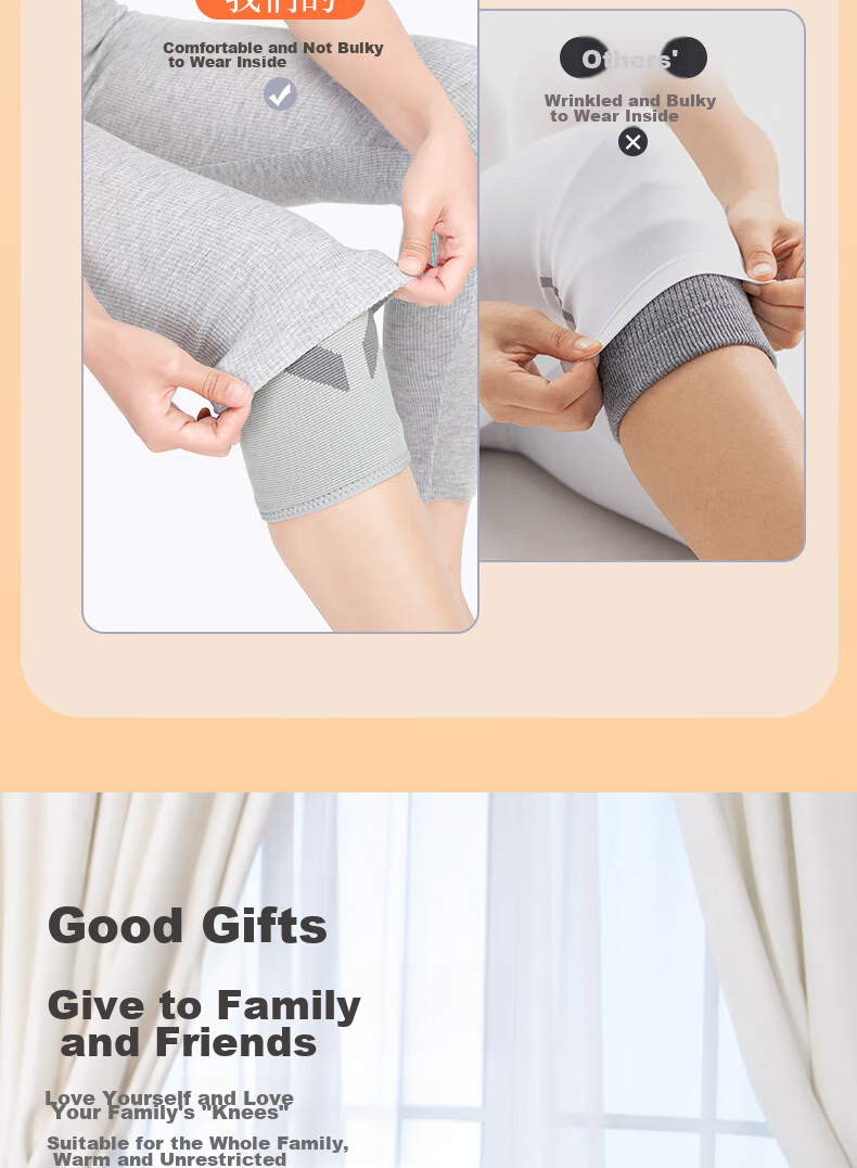 Li-Ning Knee Pads, Warm, for Cold Legs, Arthritis Protection, Fleece-Lined, for Men And Women, Middle-Aged And Elderly, Winter Cold Protectio 11