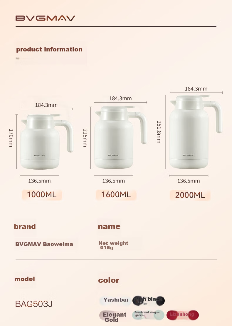 BVGMAV British Military-Style Insulated Bottle, Large Capacity 316L Stainless Steel Hot Water Thermos Flask 1.6L Father's Day Gift 31