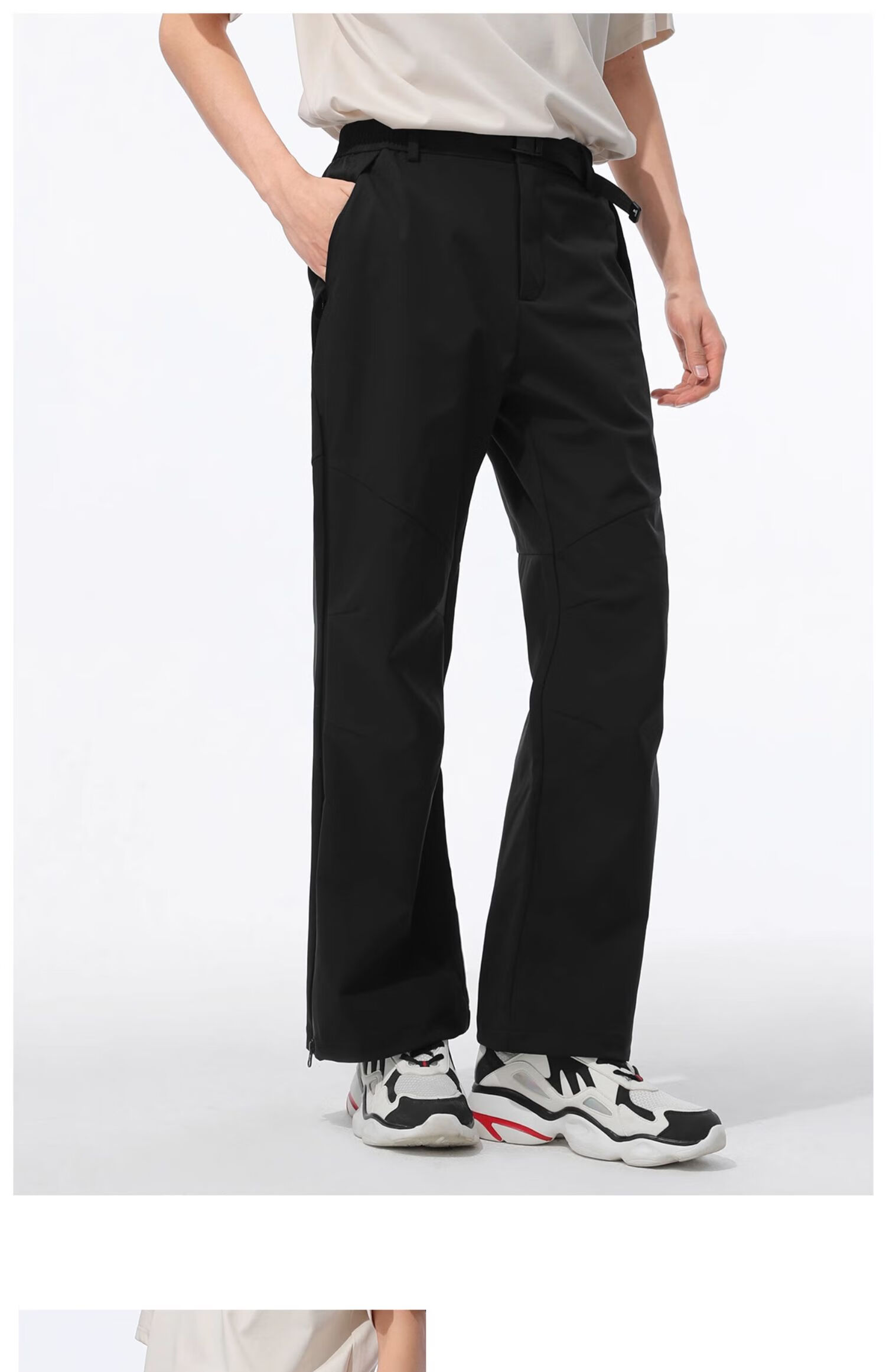 CAMEL Panda Mountain Outdoor Casual Pants, Cool-Feeling Windproof Fashionable Trousers, A34BA68195, Phantom Black, L 19