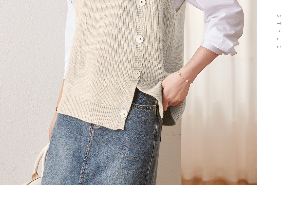Chushen Spring and Autumn Women's Knitwear Fashion Versatile V-Neck Layered Knit Vest S141Z5023 19