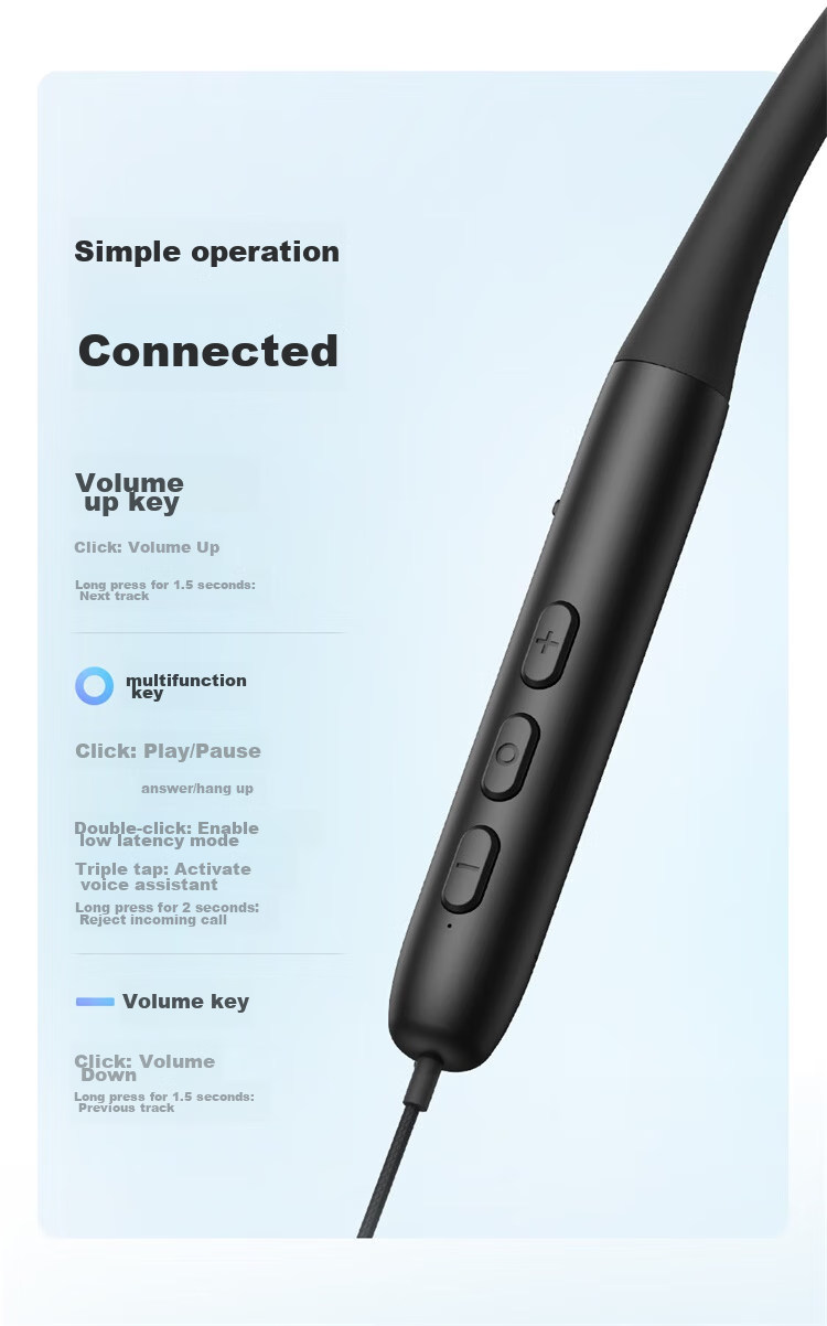 Baseus P1 Upgraded Neckband Bluetooth Earphones with Long Battery Life for Running, Wireless Noise-Cancelling Headphones Compatible with Apple, Huawei, Vivo, Honor, OPPO Phones 14