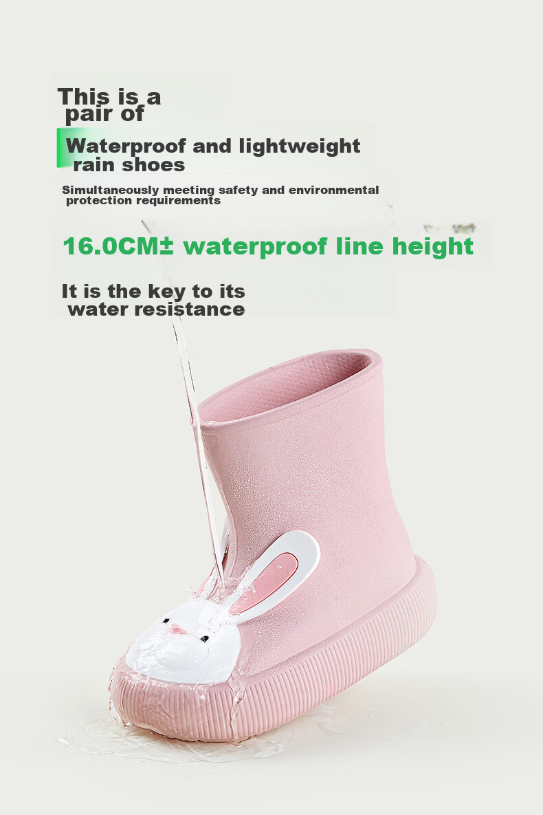 Cheerful Mario Baby Rain Boots Children's Waterproof Shoes for Toddlers And Young Boys Girls Water Shoes for Boys Girls Female Style Inner Length 17cm 4