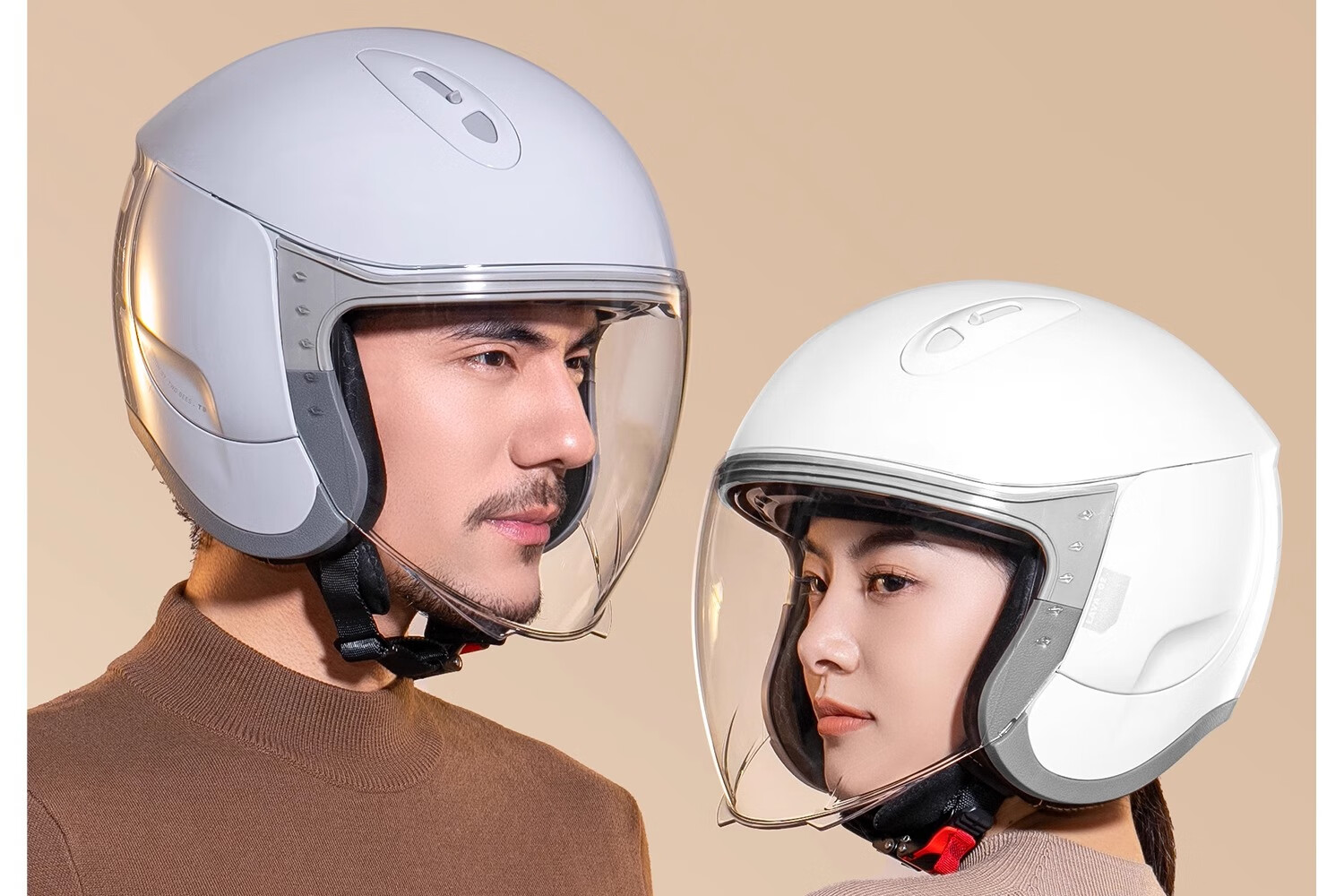 Two Little Bees New National Standard 3C Certified Electric Motorcycle Warm Helmet Class A Unisex Autumn Winter Four Seasons Universal Sun Protection Dual Visor 3/4 Helmet TK18 Removable Liner Safety  52