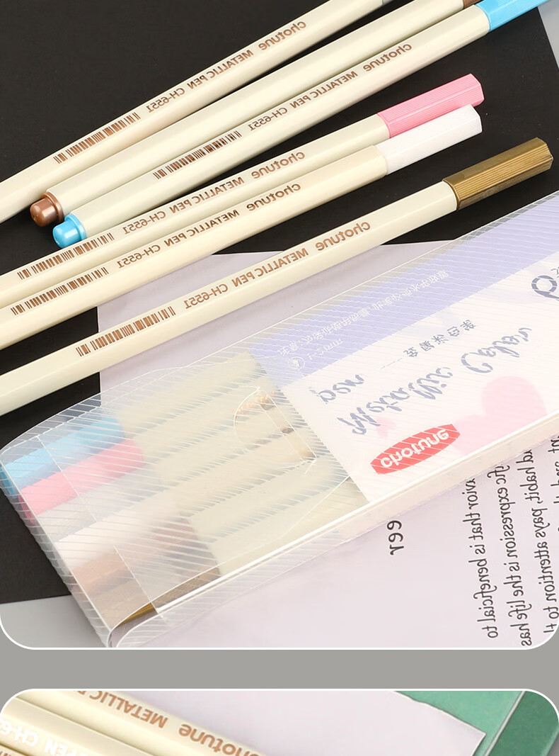 Surada Watercolor Markers, Metal Pens, Metallic Color Pens for Greeting Cards And Black Card Paper, Highlighters, Drawing Pens, Enamel Stamp Ink, Guka Journal Markers, Photo Album Pens, 6-Color Set DIY166, Sketching, Marker Painting 15