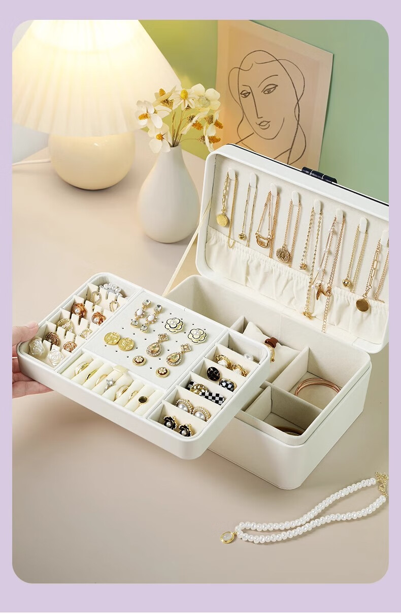 Jadore Jewelry Storage Box Necklace Stud Earrings Ear Accessories Luxury Exquisite Watch Chain Holder Gift 23
