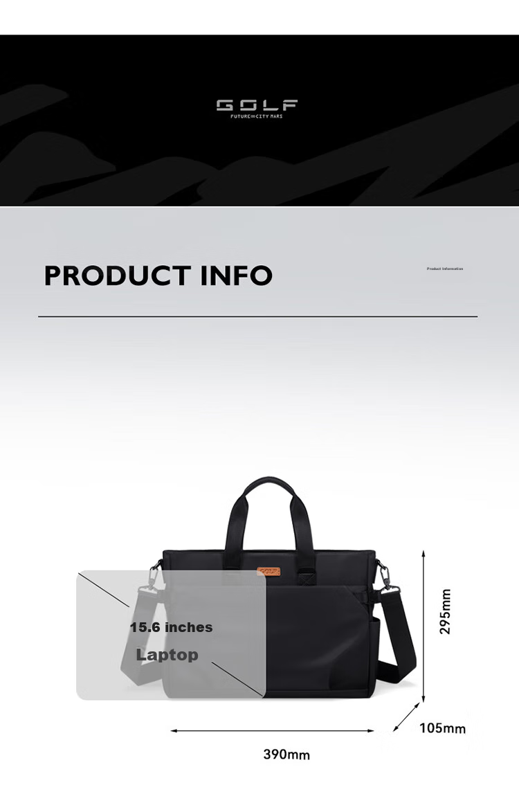 GOLF Business Briefcase for Men, 14/15.6-Inch Laptop Bag, Casual Document Bag, Shoulder Crossbody Bag 12