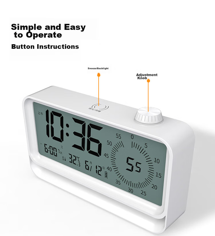 Compas Electronic Student Alarm Clock, Visual Timer, Night Light, Children's Countdown Time Management Device, 2818 Black, New Year Gift, Back-To Seaso 13