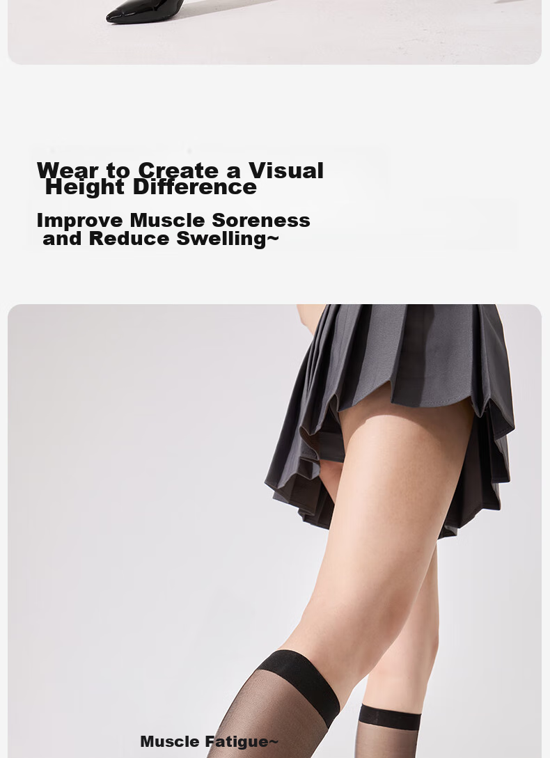 BONAS 26 New Mid-Calf Socks, Ultra-Thin Summer Women's Thigh-High Stockings, JK Sexy Non-Slip Mid-Calf Silk Stockings 6