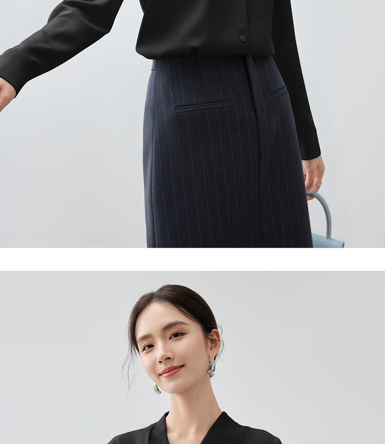 Sentubila Chiffon Blouse for Women, Spring And Autumn Elegant Office V-Neck Shirt, Slimming Loose Long-Sleeve Top, Off-White, M 20