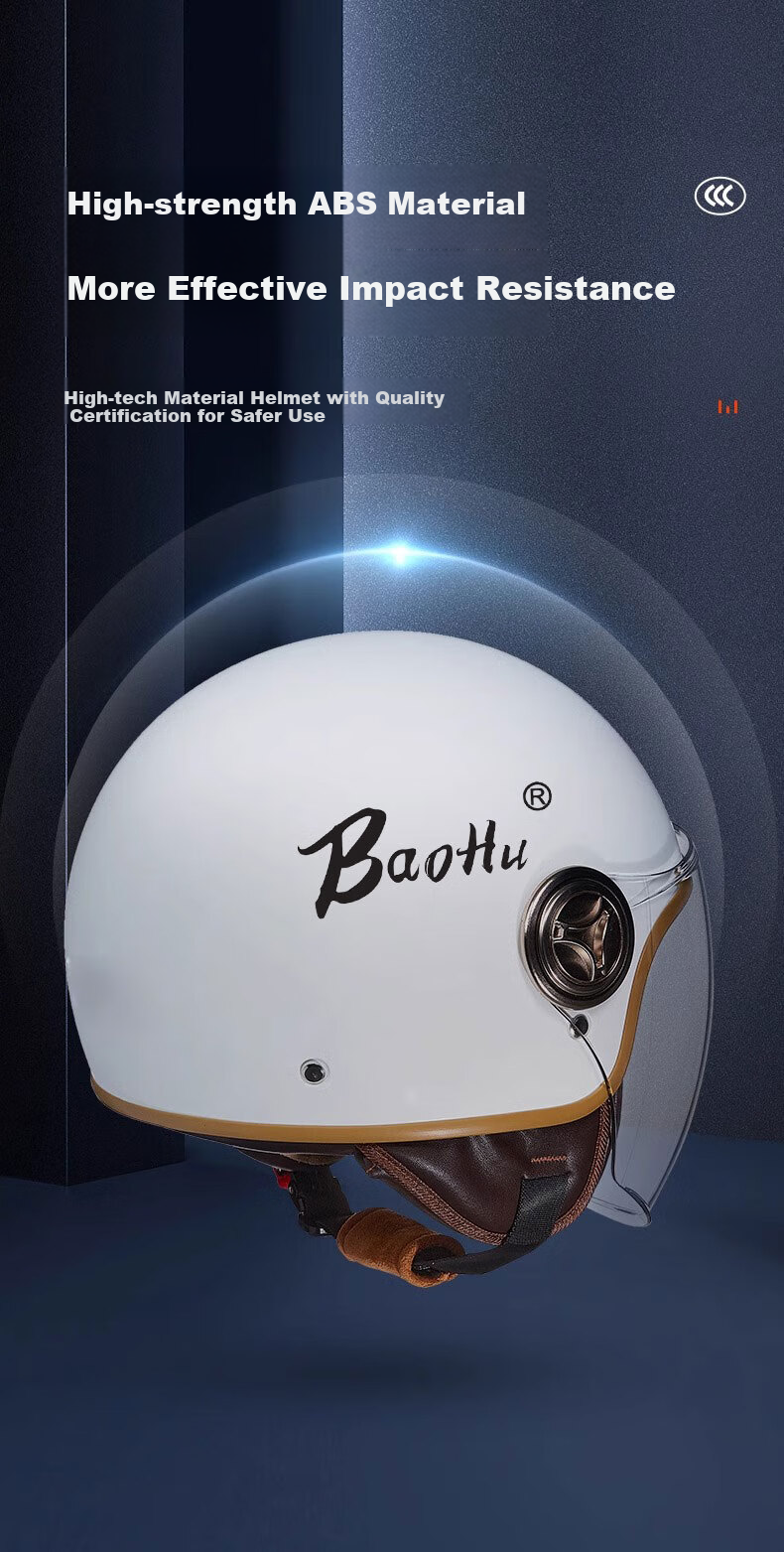 BAOHU Electric Motorcycle Helmet, 3C Certified, New National Standard, for Men And Women, Winter Electric Vehicle Safety Helmet, All-Season Use, Dark Night Black with Long Visor, One Size Fits All 4