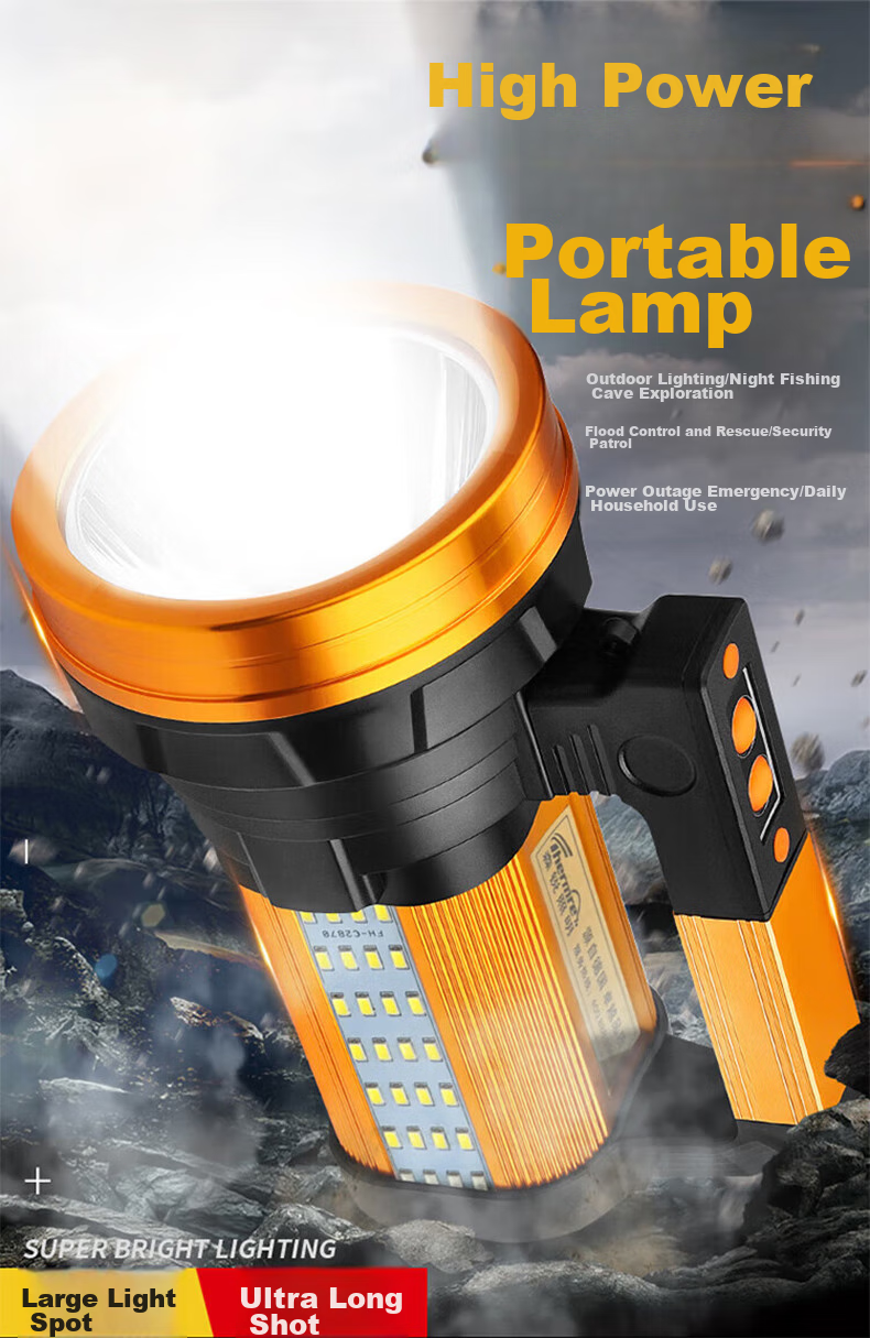 Thermarest Rechargeable Flashlight, LED High Brightness Long-Range Handheld Lamp, Ultra-Long Battery Life Outdoor Searchlight, Home Emergency Light 1