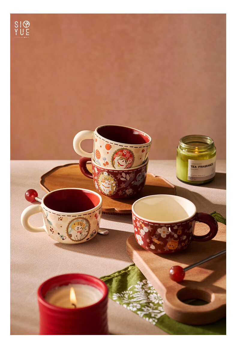 Siyue Cat Cup Set, Mug Coffee Cups Gift Box, New Home Housewarming Wedding Engagement Wedding Gift Souvenir 16