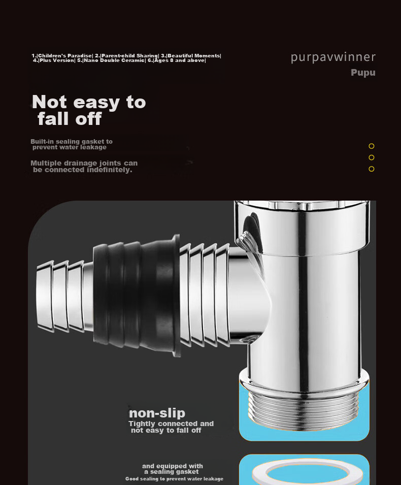 PURPAVWINNER Washing Machine Drain Three-Way Connector, Adjustable Drum And Impeller Washing Machine Drainage Pipe, Floor Drain Three-Way Connector, Double Row Water Splitter, One-To Odor Prevention And Overflow Preventio 5