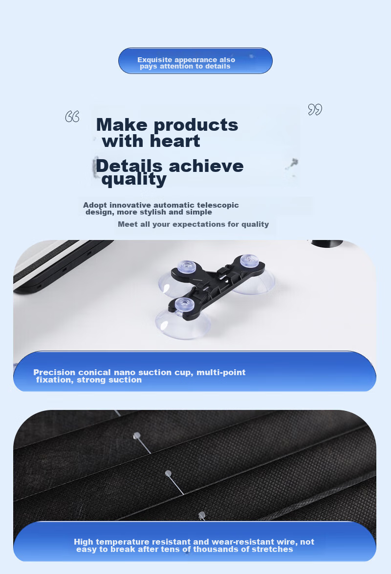 Huashi Car Sunshade, Front Windshield Automatic Retractable Suction Cup Type, Specialized Car Sunshade, Windshield Sunshade And Heat Insulatio 5