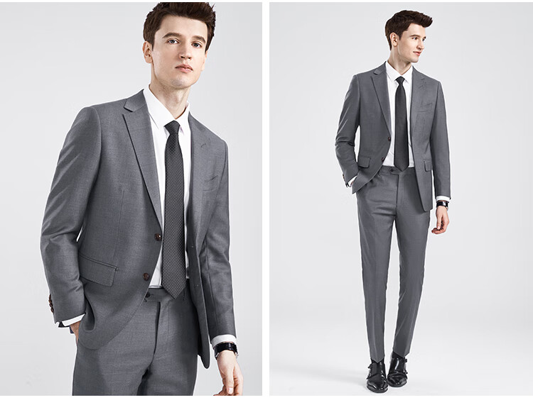 FIRS 100% Pure Wool Slim Fit Suit Professional Formal Business Groom Wedding Suit Men 4
