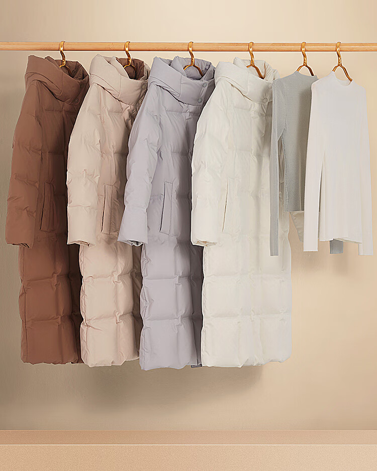 BOSIDENG Goose down Jacket for Women, Long Hooded Style, New National Standard 90% Down, Same As in Shopping Malls, Loose Casual Winter Coat 2