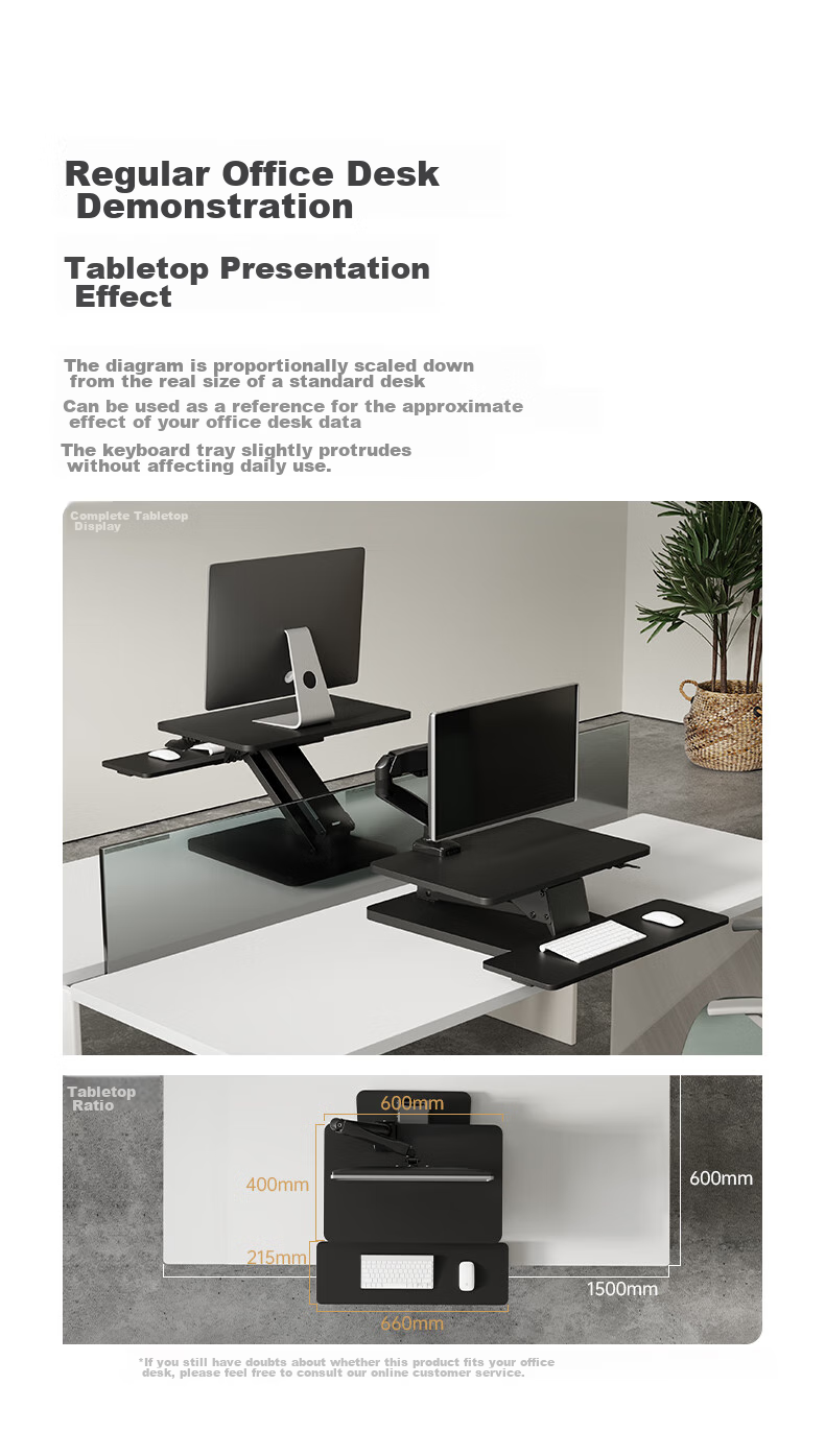 Brateck North Arc Height Adjustable Desk, Standing Office Work Standing Desk, Standing Computer Height Adjustable Stand D340 9
