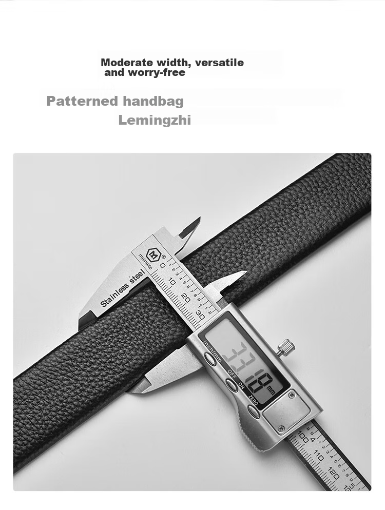 MONTAGUT Men's Belt, Men's Waistband without Buckle, Cowhide Leather Belt, Strap Belt for Men, New Year Gift 2