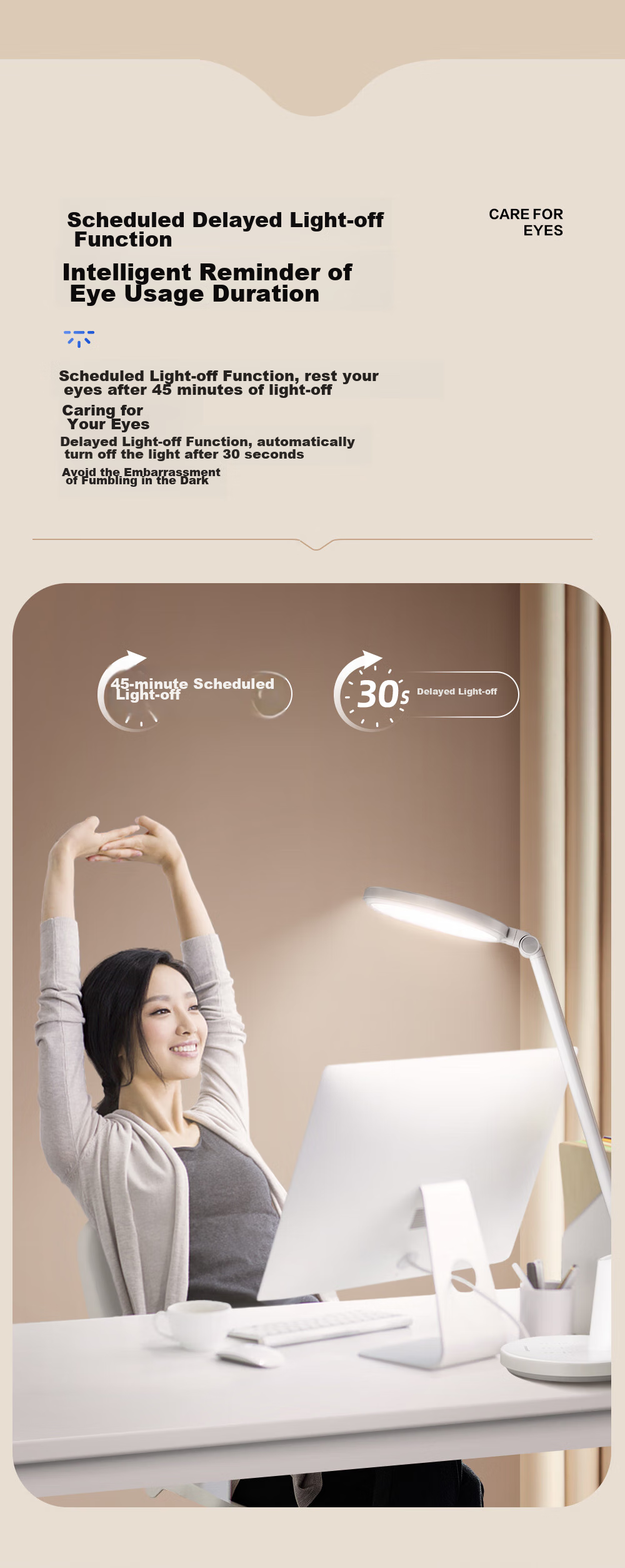 Panasonic Reading Desk Lamp, National AA-Grade Eye Protection, Zhi Sa White Model, Eye-Friendly, Children's Study Light 5