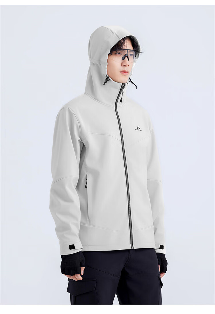 Toread Seals Men's Softshell Jacket Spring Outdoor Mountaineering Fleece Lined Warm Windproof Breathable Sports Loose Fit Coat 16