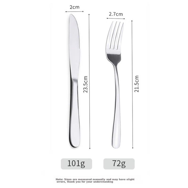 Edo 304 Stainless Steel Western Steak Knife And Fork Set, 410 Stainless Steel Tableware Set: Main Knife + Main Fork + Gift Box