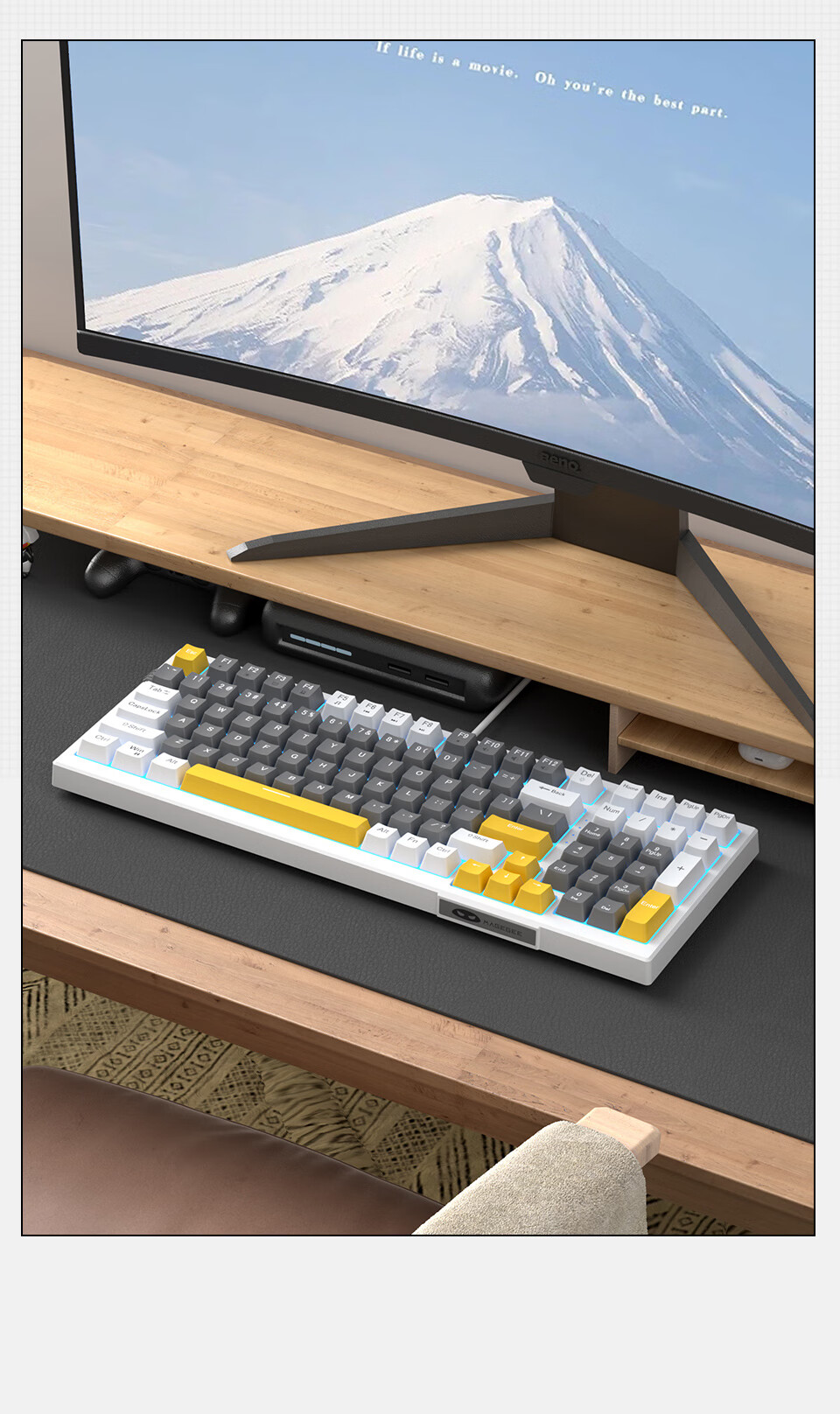 MageGee SKY 98 Hot-Swappable Mechanical Keyboard Gaming E-Sports Keyboard 98-Key Business Office Keyboard Comfortable Feel Keyboard Computer Laptop Keyboard Gray Black Red Switches 17