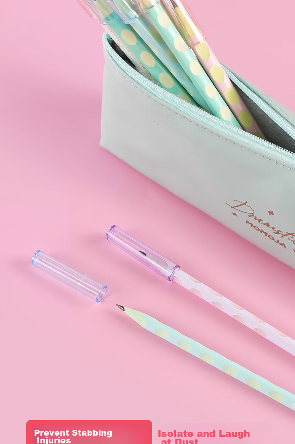M&G Transparent Colored Series Pencil Extenders for Elementary School Students, Pencil Tip Protectors, Back-To Stationery ABT984C7 5 Packs 5