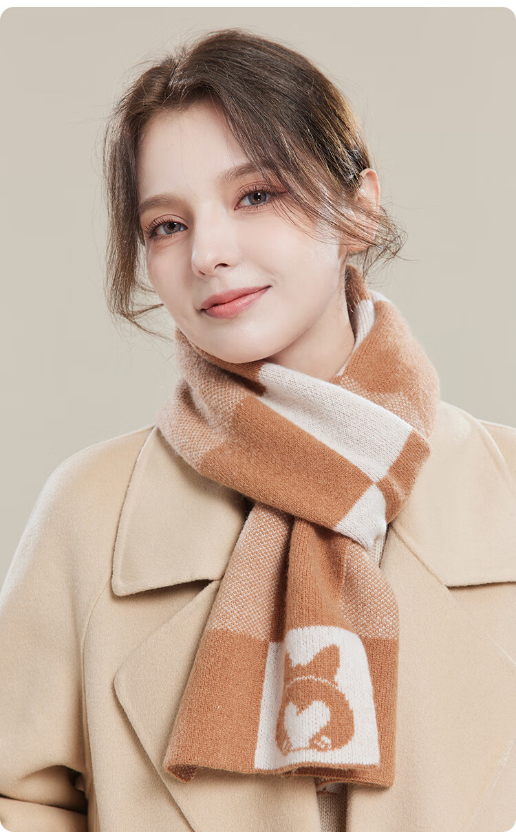 JIUMU Pure Wool Scarf for Women, Autumn And Winter Ladies' Warm Neck Warmer, Gift for Women on Mid-Autumn Festival And Birthday, Gift Box Packaging 17