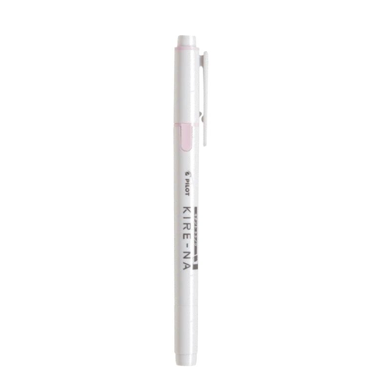 PILOT KIRE-NA Dual-Ended Highlighter Pen, Smudge-Proof Marker, Colorful Fluorescent Pen for Students, Stationery, Journal, Outline Pen, Light Pink