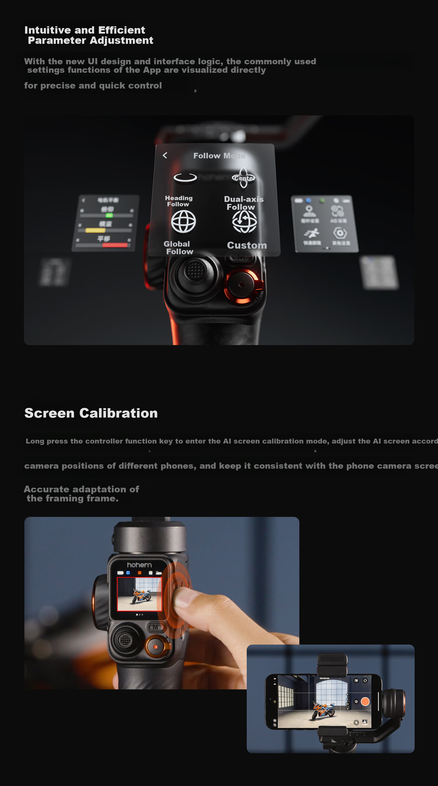 Hohem [Professional-Grade | Top-Tier Photography] M7 Smartphone Stabilizer, Intelligent AI Precise Tracking, 360° Follow-Up, Orthogonal Three-Axis Stabilization, Anti-Shake Gimbal, Live Streaming Vlog Gadget 13