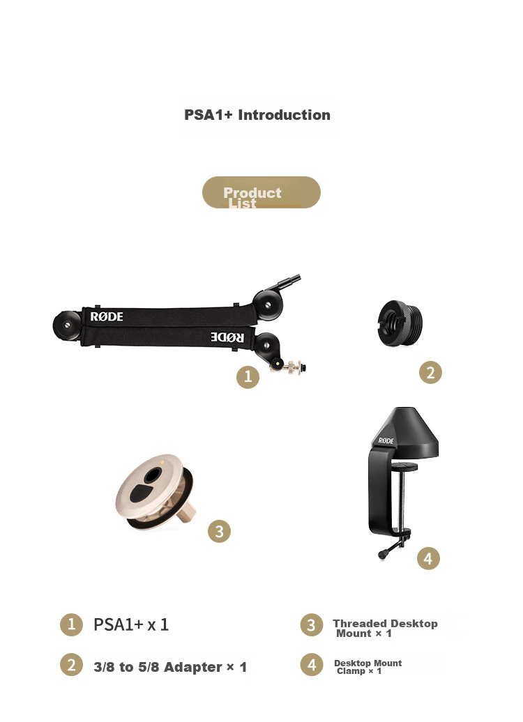 Rode PSA1+ Desktop Suspension Mount, Professional Microphone Stand for Recording Studios And Video Streaming (Official Standard Configuration) 12