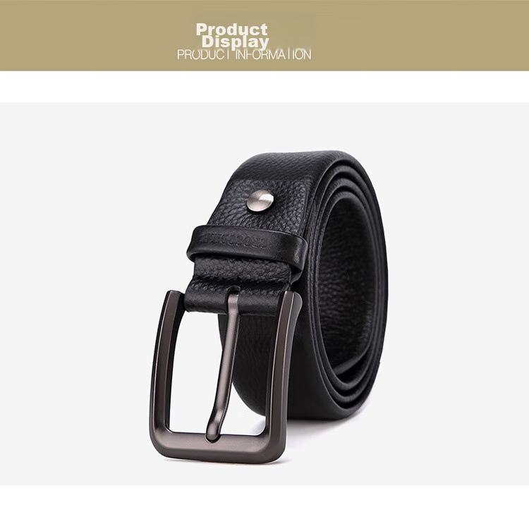 CROCODILE Men's Belt, Top-Grain Leather, Youth Fashion Soft Pin Buckle Belt, Casual Waistband 11468, Gift for Boyfriend 7