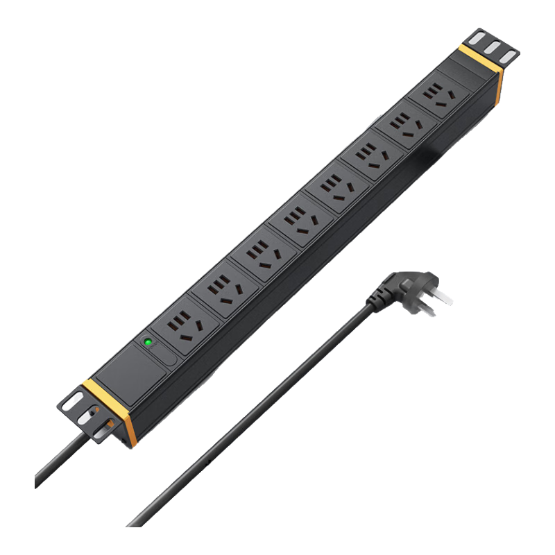 PDU Power Strip 1.8m 8-Socket 10A Rack Mount PDU Power Distributor Industrial Socket with Indicator Light S61802