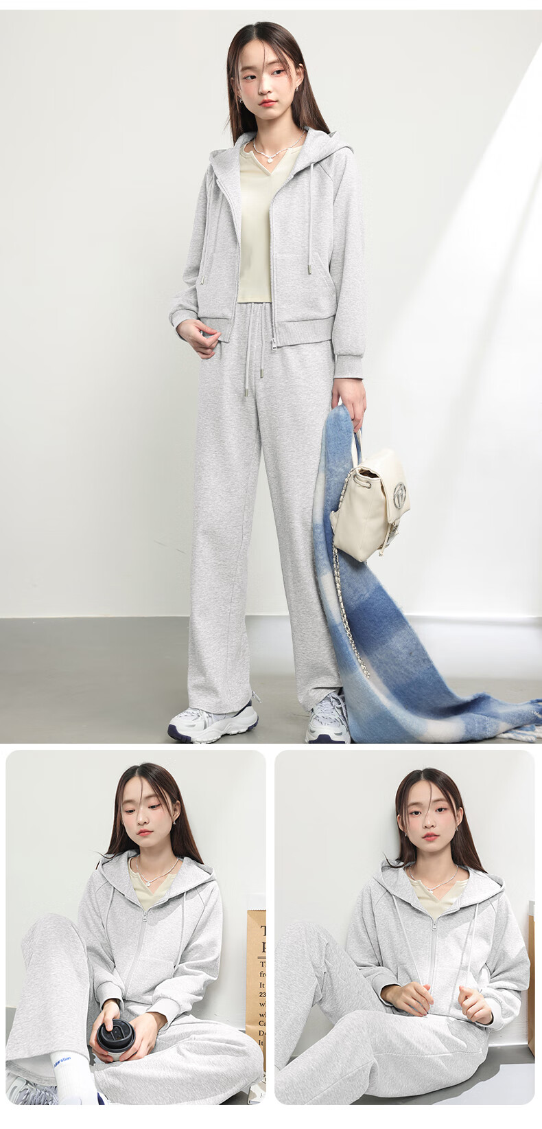MJ STYLE Short Hoodie Cardigan Jacket for Women, Spring 2026, Raglan Sleeve Design, Petite Casual Versatile Long-Sleeve Top 6