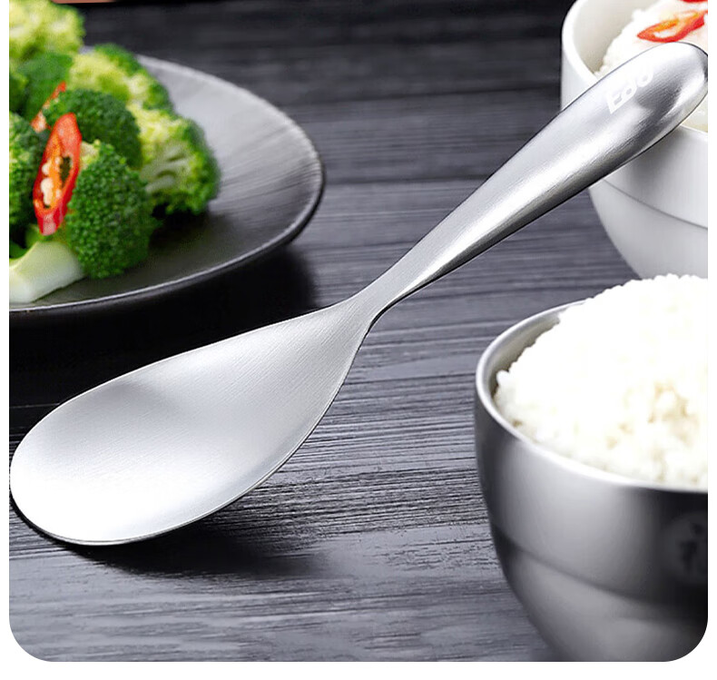 Edo 304 Stainless Steel Rice Spoon, Non-Stick Serving Spoon for Home And Restaurant Use, Rice Scoop, Tablespoon for Electric Rice Cooker 16