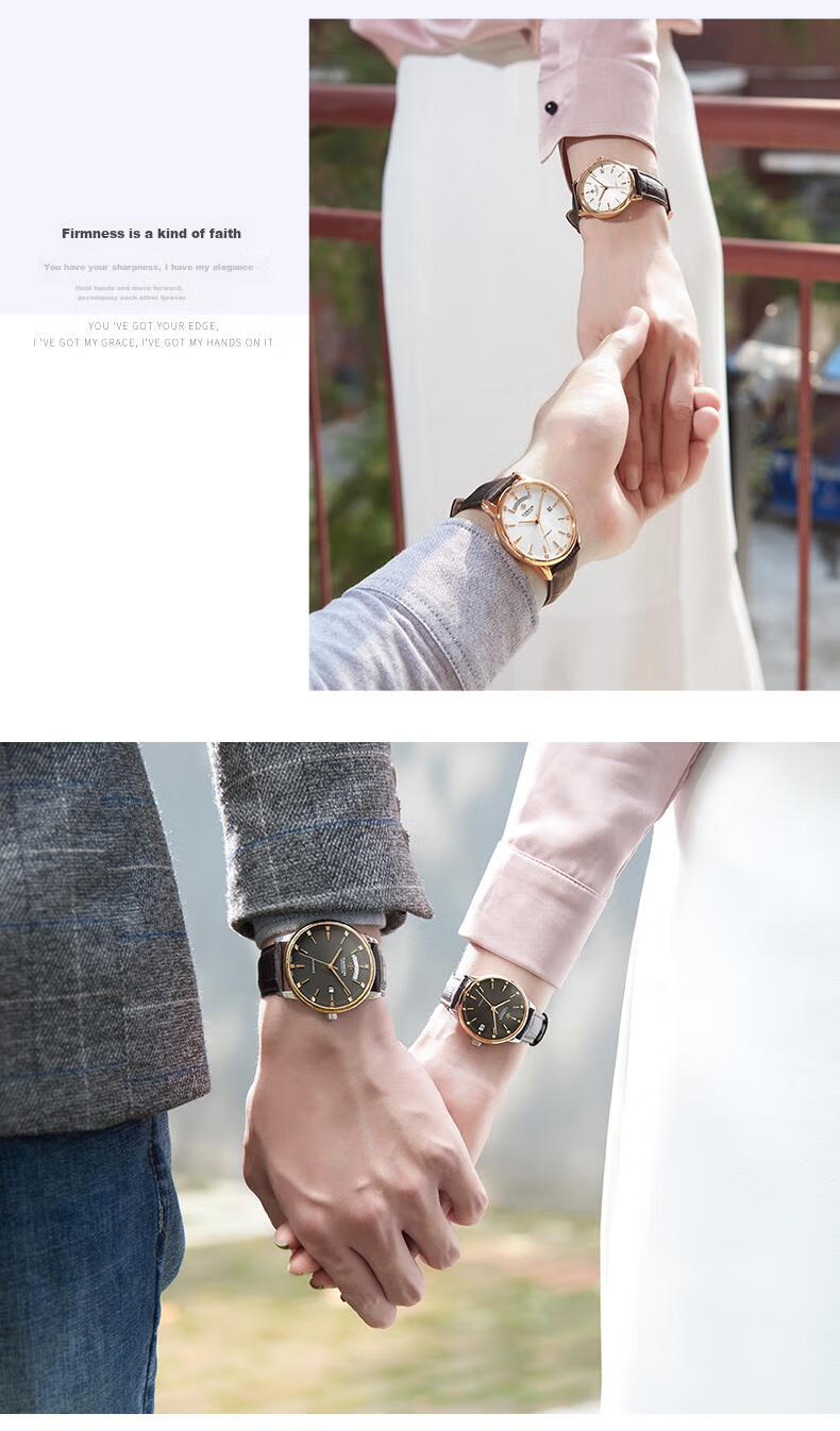 TANGIN Imported Swiss Watch, Xixin Series Leather Strap Mechanical Couple's Watch, Swiss Watch T7025GLHWFSB 11