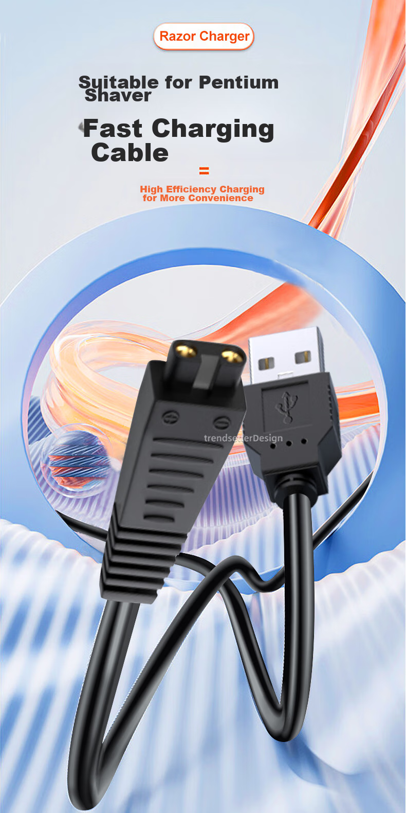 Chaofan Compatible with Pentium Shaver Charging Cable, Charger, POVOS Electric Razor, PS6108/6302/PQ9600 PW830/926/936/9206, Beard Trimmer Accessories 1