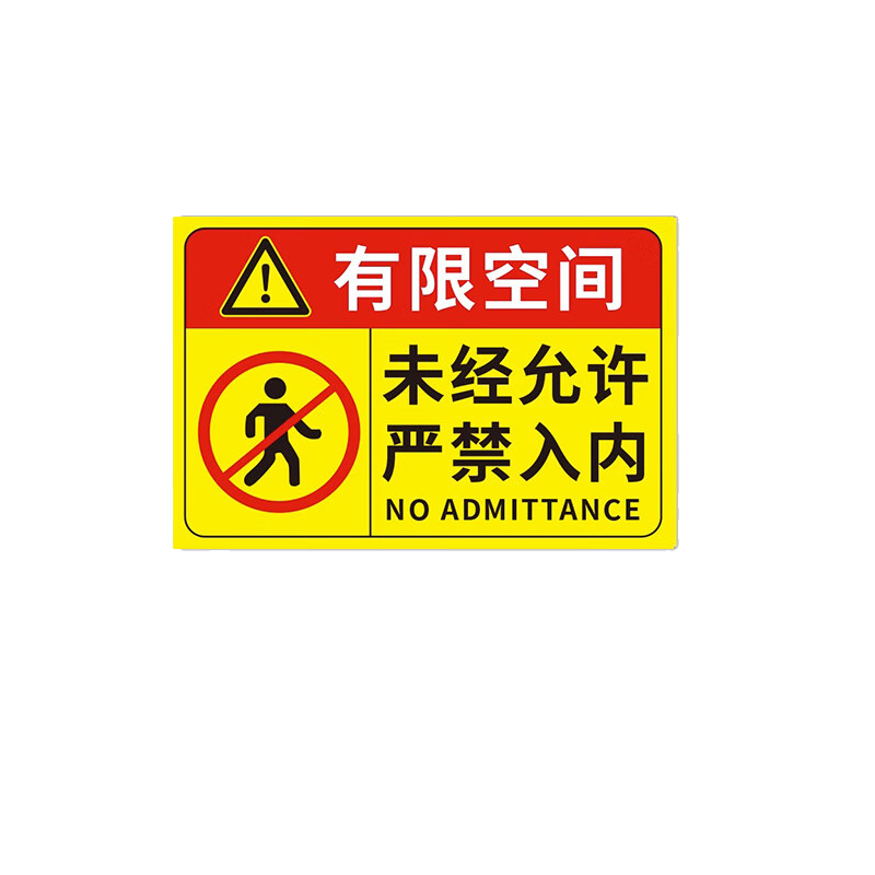 Aimohui Confined Space Safety Warning Sign, Hazardous Area Risk Sign, No Entry Prohibited, 20*15cm, Pack of 5